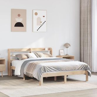 vidaXL Estructura De Cama Con Cabecero Madera De Pino Blanco 150x200cm Vidaxl