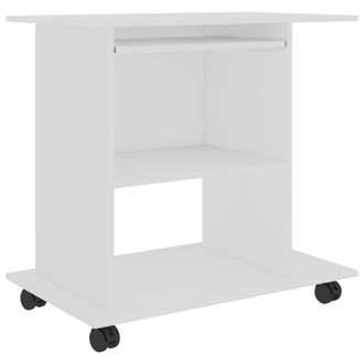 vidaXL Vidaxl - Mesa De Ordenador Madera Contrachapada Blanco 80x50x75 Cm