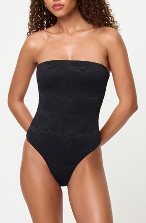 L*Space La Femme One-Piece Swimsuit in Black Shellpress at Nordstrom, Size X-Large