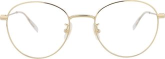 Montblanc 51mm Round Optical Glasses in Gold Gold Transparent at Nordstrom Rack