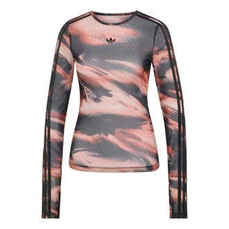 adidas (WMNS) adidas Graphic Mesh T-Shirt Asia SIzing Vermillion Crystal Linen Aurora Coffee LE8316