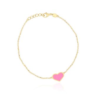 The Lovery Bubblegum Pink Single Heart Bracelet