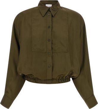 Nude Fluid Viscose Shirt - Dames - Overhemden - Groen - S - Overhemden