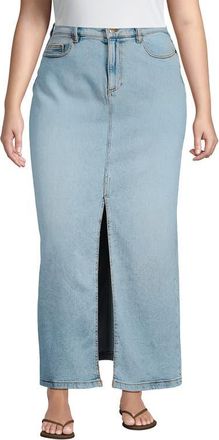 Lands End Soft Denim Maxi Skirt in Breeze Blue Wash at Nordstrom, Size 18W