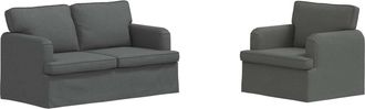 vidaXL Juego De Sof&aacute; 2 Uds. Gris Oscuro Tela Vidaxl
