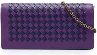 Bottega Veneta Pre-owned Vintage Crossbody - unisex - Vintage Schoudertas - Paars - ONE Size - Leer - Vintage