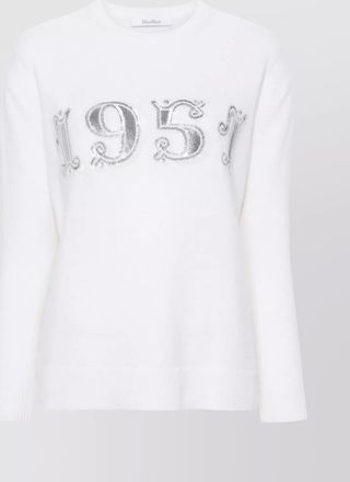 Max Mara cashmere wool ribbed crew neck sweater