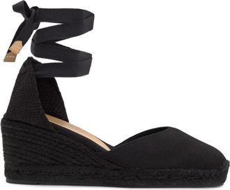 Castaner Alpargata MET EEN HAK VAN 7 CM - Dames - Sleehakken - Zwart - 39 EU - Katoen - Schoenen