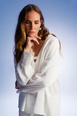 Nocturne Stone Embroidered Blouse