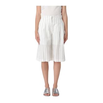 Liu Jo Long Shorts, female, White, Size: XS Bermuda in misto lino