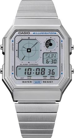 Casio Accessoires, unisex, Grijs, ONE Size, A130We-7Aef Klassieke Kast met Digitale Weergave en Metalen Armband