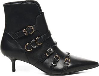 Pinko Laarzen met puntige neus en gespdetail - Zwart