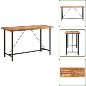 vidaXL Tavolo in acacia - vidaXL Tavolino da Bar 180x70x107 cm Legno Massello di Acacia e Ferro - Tavolo in ferro