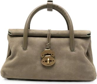 Zanellato Dotta Small Bag taupe - Dames - Handtassen - Grijs - ONE Size - Leer - Tassen