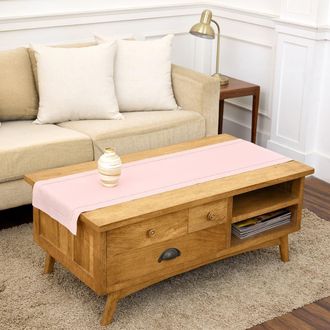 Solino Home Linen Table Runner for Dining Table, Holiday and Everyday Table Decor - Classic Hemstitch in Pink at Nordstrom, Size Xx-Small