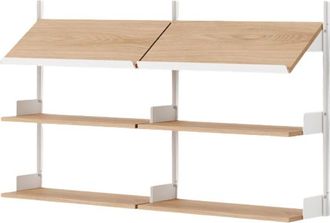 New Works Wandregal New Works Office - 163.5 x 94 cm, Eiche / Weiss