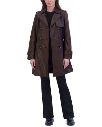 Elie Tahari Natalie Medium Leather Trench Coat