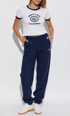 Sporty & Rich T-shirt From The Marine Collection, Womens, White