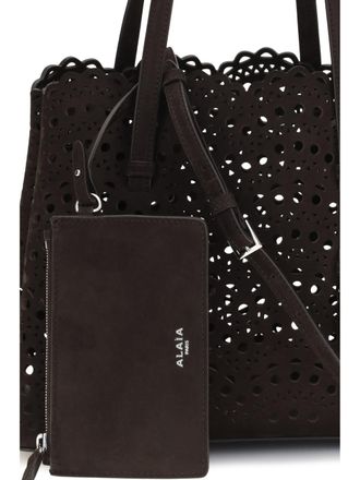 Alaia Womens Leather Handbag Mina Smoked Brown Calf Shoulder Bags