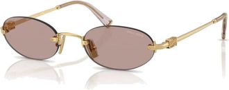 Miu Miu MU A54S Zonnebril - Dames - Zonnebrillen - Geel - 51 MM - Accessoires