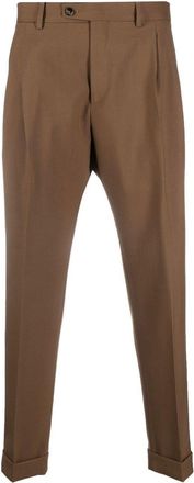 Dell'Oglio virgin wool tailored trousers - men - Virgin Wool/Cotton - 34 - Brown