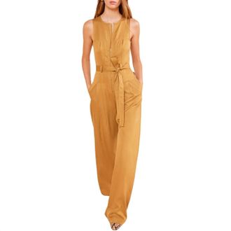 Ulla Johnson Womens Marin Jumpsuit In Fawn