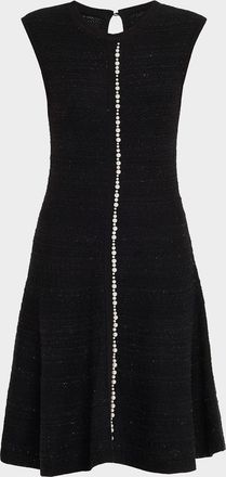 Teri Jon Sleeveless Beaded Metallic Knit Dress