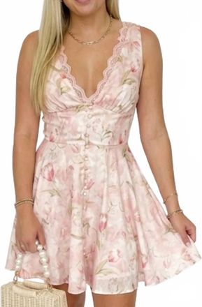 Lulus Shy Button Front Mini Dress In Pink