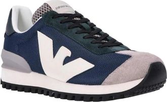 Emporio Armani Blauw Grijs Model Horloge - Heren - Sneakers - Blauw - 41 EU - Schoenen