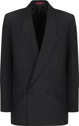 Gucci Double-breasted jas in technische Panama - Heren - Blazers - Zwart - L - Leer - Jassen