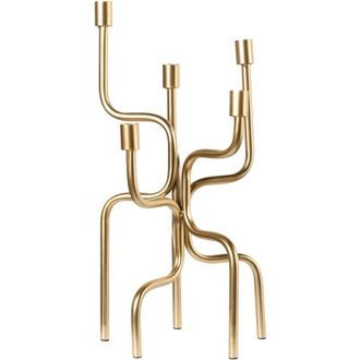 Beliani Beliani - Candelabro Para 5 Velas Decoraci&oacute;n Minimalista Dorado Porrtela