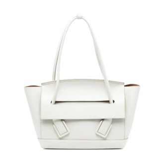 Bottega Veneta Pre-owned Tote Bags, female, White, Size: ONE SIZE Pre-owned Leather Top Handle Bag