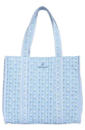 Nanette Lepore Floral Quilted Tote with Bear Charm & Crossbody Bag in Blue Hydrangeas Small Bunches at Nordstrom Rack