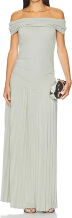 Lioness Field Of Dreams Maxi Dress In Light Sage