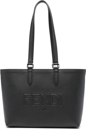 Fendi Roma logo-embossed leather tote bag - men - Calf Leather - OS - Black