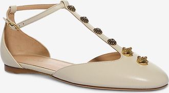 Chlo&eacute; Ballerinas aus Leder mit Kristallen C&eacute;leste