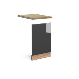 Vicco Panel Frontal Fame-line, Antracita Alto Brillo, 45 Cm, Et Roble
