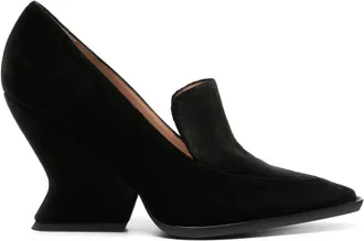 Alberta Ferretti Walking sculpted-heel pumps - women - Calf Leather/Fabric/Rubber - 40 - Black