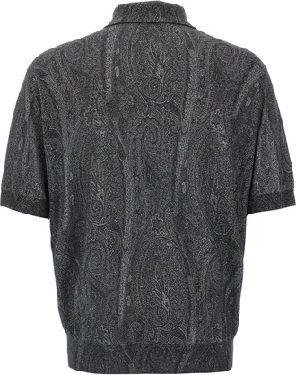 Etro Mens Multicolor Silk Polo Shirt