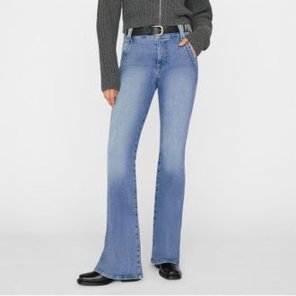 Frame Denim Double Detail Flare Denim In Merced