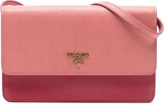 Prada Pre-owned Prada Bicolor Saffiano Lux Wallet On Strap Ladies HLSN6AUHPTV4ZBGC