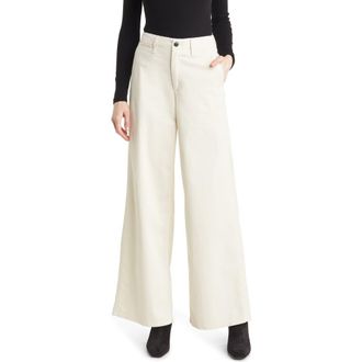 Rag & Bone Sofie Stretch Cotton Wide Leg Chinos in Turtledove at Nordstrom Rack, Size 10