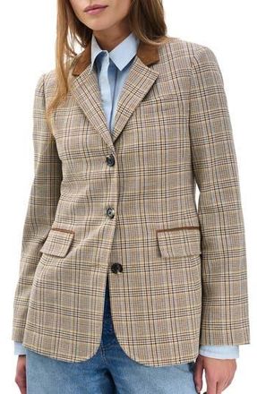 Rag & Bone Evia Plaid Wool Blend Blazer in Tan Multi at Nordstrom Rack, Size 00