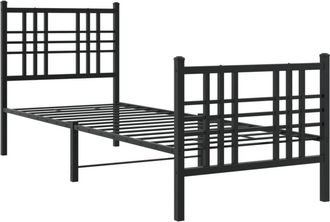 vidaXL Metal Bed Frame without Mattress with Footboard Black 80x200cm Vidaxl