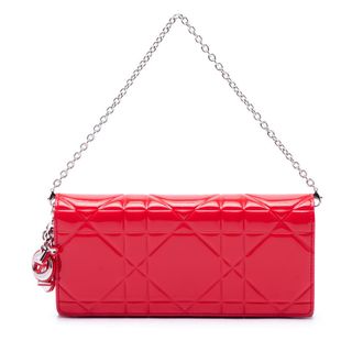 Dior Pre-owned Dior Patent Cannage Embossed Lady Rendez Vous Short Chain Wallet Ladies H4GIUENVV0NO6RF2