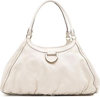 Gucci Pre-owned Handbags, female, White, Size: ONE SIZE Pre-owned Leather Hobo Bag