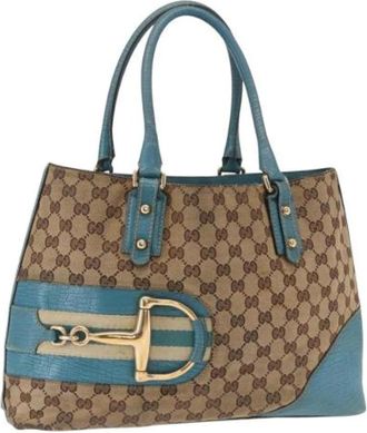 Gucci Pre-owned Handbags, female, Brown, Size: ONE SIZE Pre-owned Canvas Tote
