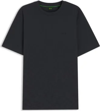 BOSS Cotton-piqu&eacute; T-shirt with all-over print