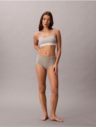 Calvin Klein Womens Archive Logo Lightly Lined Bralette - Grey - XS