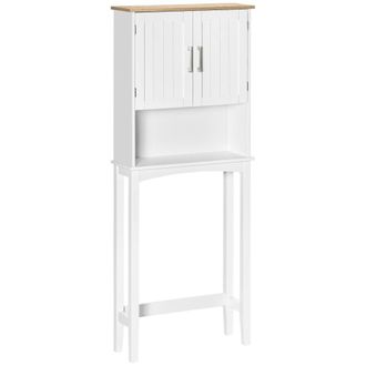 Kleankin Mueble sobre inodoro 64x22x165 cm blanco